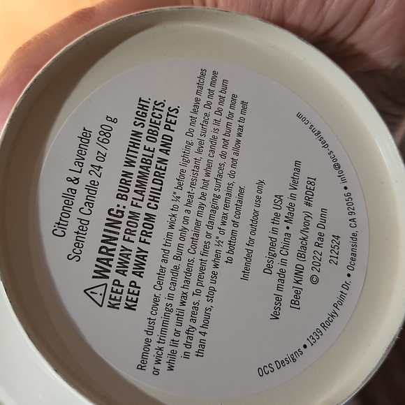 Rae Dunn Scented Candle Citronella & Lavendar - Picture 3 of 4
